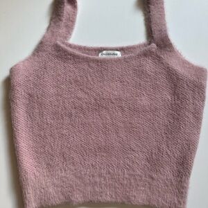 NWOT Pink Ribbed Cropped Tank Top